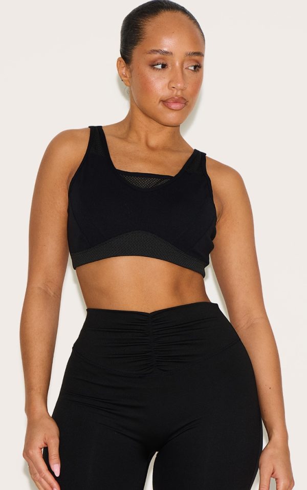 Shape Black Active Airtex Coverage Padded Sports Bra