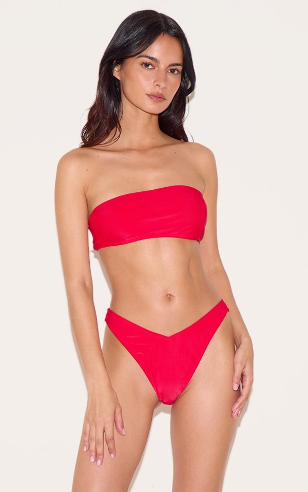 Red Mix & Match V Front Bikini Bottoms