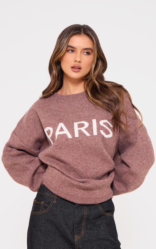 Mocha Paris Jacquard Knitted Sweater