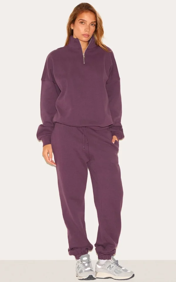 Dark Plum Premium Cuffed Sweat Sweatpants
