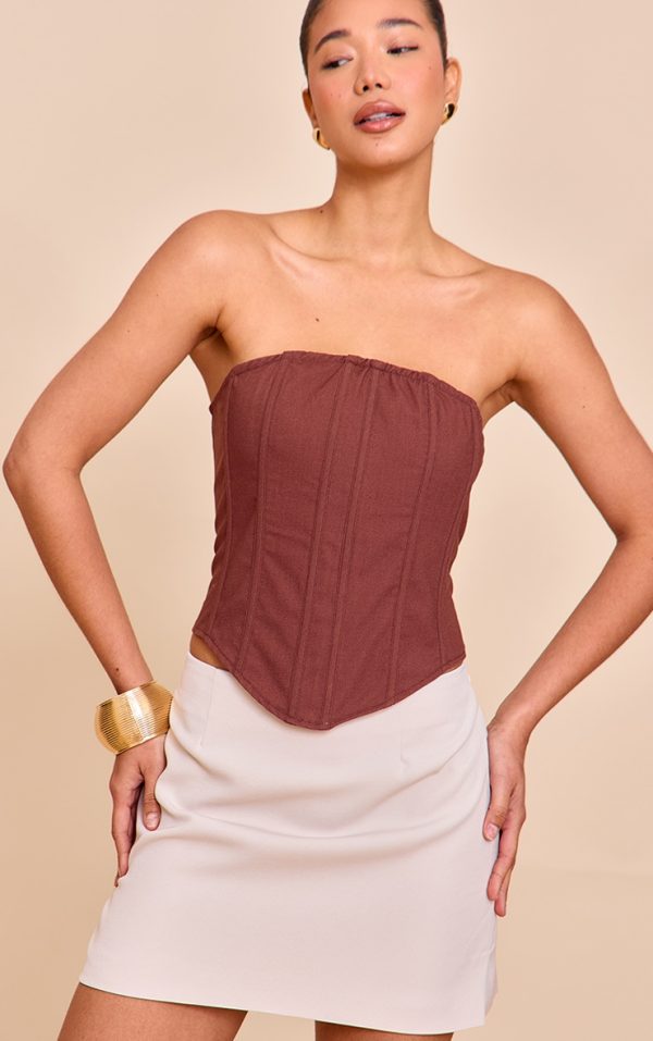 Sand Woven A Line Mini Skirt