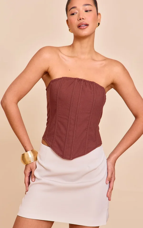 Sand Woven A Line Mini Skirt