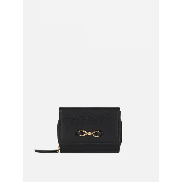 Faux Leather Eternity Purse - Black