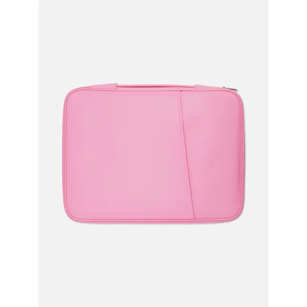 Faux Leather Laptop Sleeve - Pink