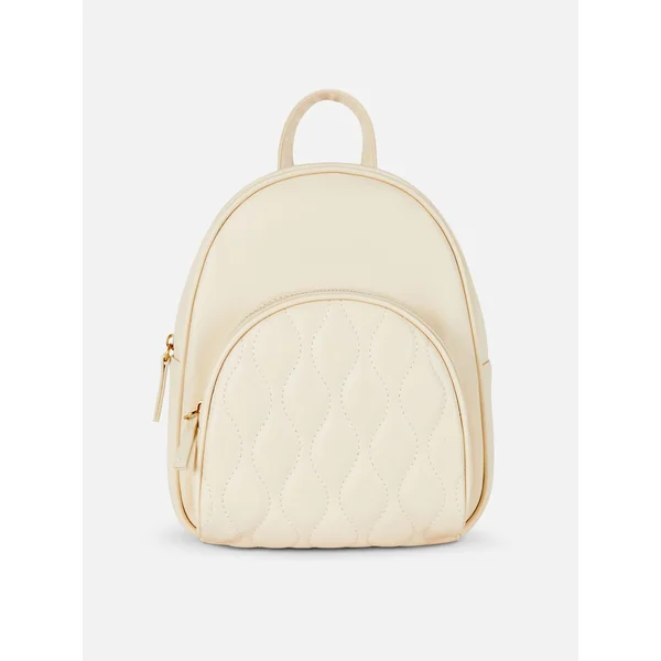 Faux Leather Mini Backpack - Ivory