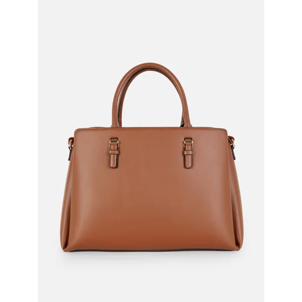 Faux Leather Removable Pouch Tote - Tan