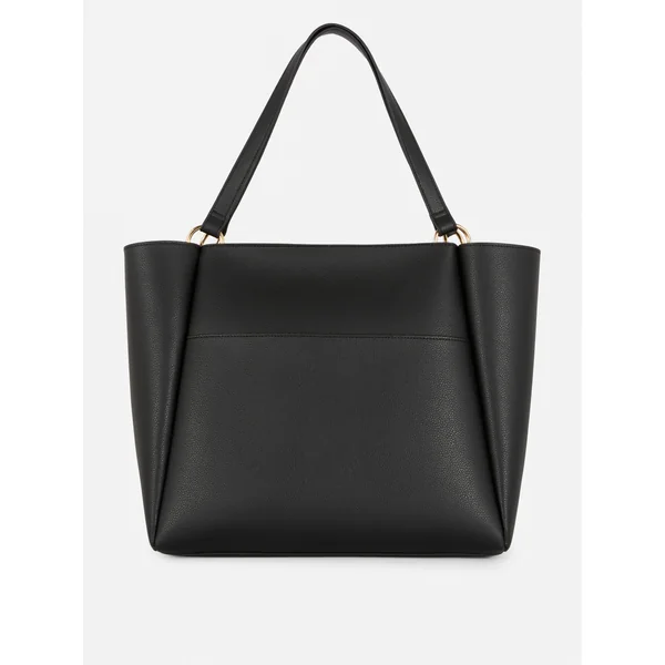 Faux Leather Shopper - Black