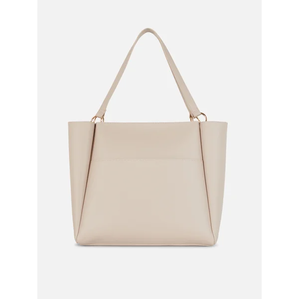 Faux Leather Shopper - Sand