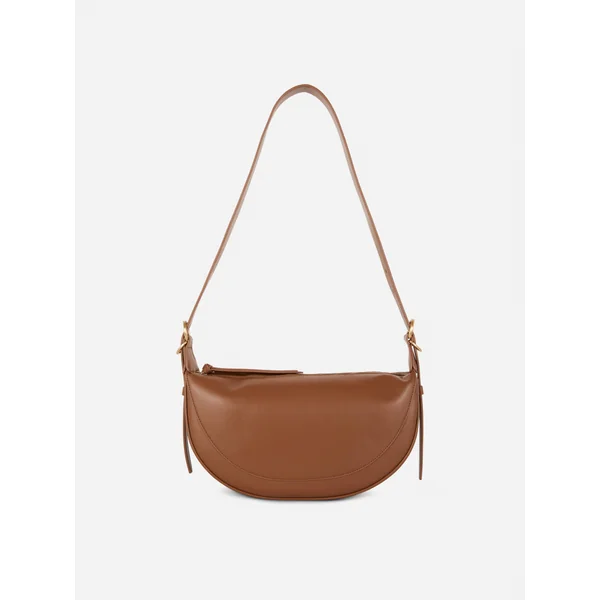 Faux Leather Sling Bag - Tan