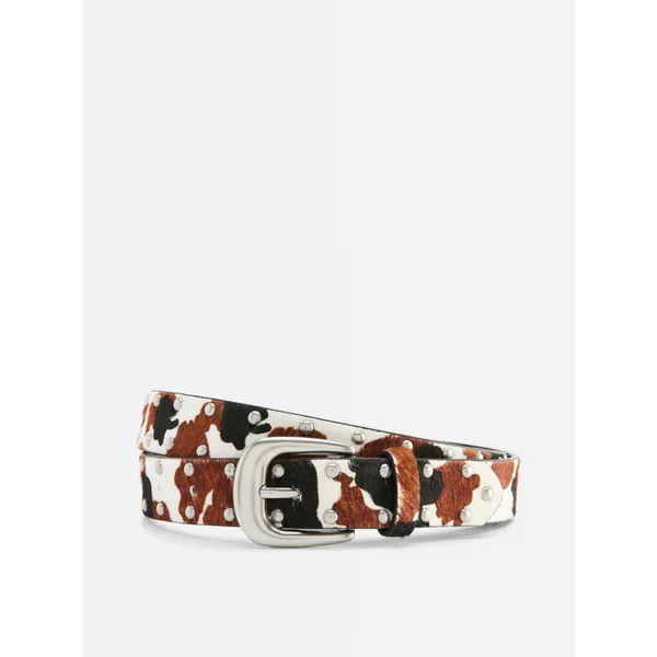 Faux Pony Hair Western Belt - Multi