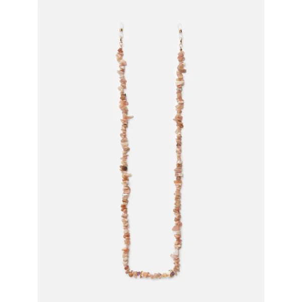 Faux Stone Glasses Chain - Cream