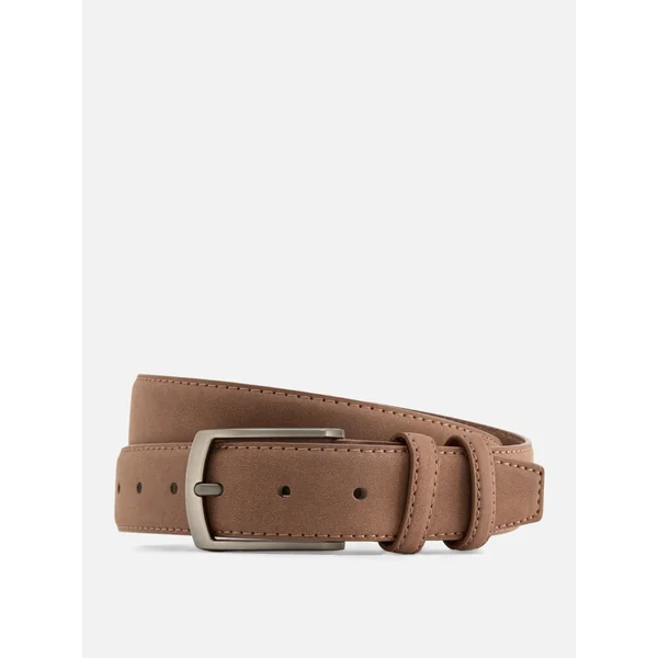 Faux Suede Belt - Brown