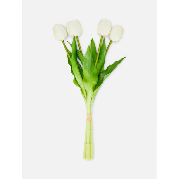 Faux Tulips Bunch - White