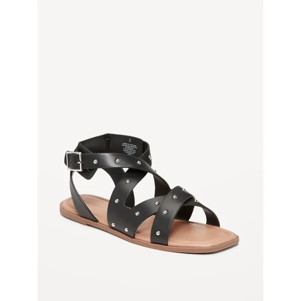 Faux-Leather Gladiator Sandals for Girls - BlackJack
