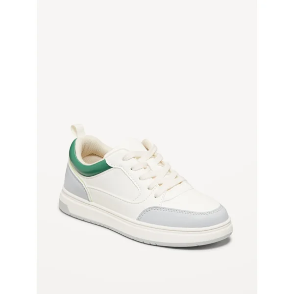Faux-Leather Sneakers for Boys - Green/White