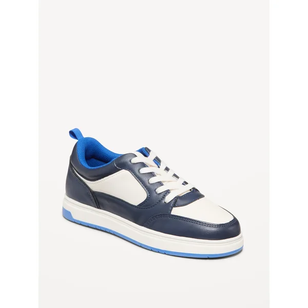 Faux-Leather Sneakers for Boys - In the Navy