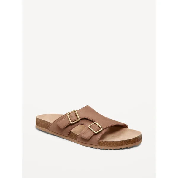 Faux-Suede Double-Strap Sandals for Men - Sedimentary