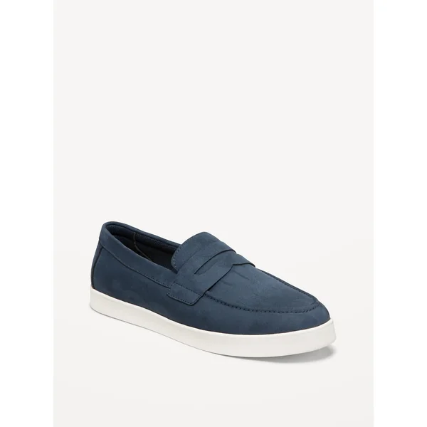 Faux-Suede Loafers for Men - Navy