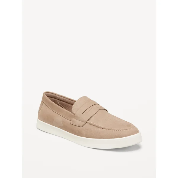 Faux-Suede Loafers for Men - Taupe