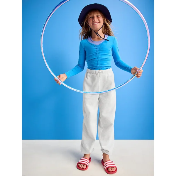 Favorite Fleece High-Waisted Jogger Sweatpants for Girls - Light Heather Gray