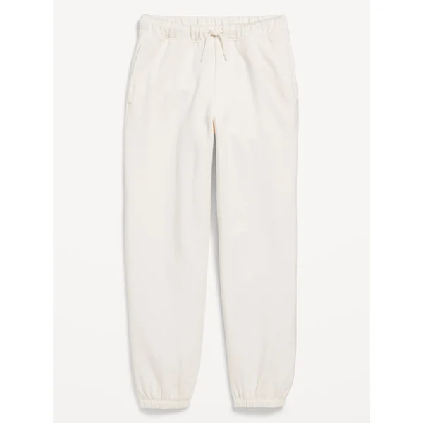 Favorite Fleece High-Waisted Jogger Sweatpants for Girls - White Cream