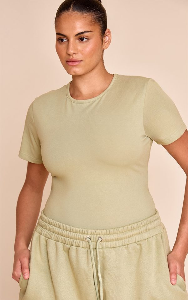 Plus Sage Green Cap Sleeve Bodysuit