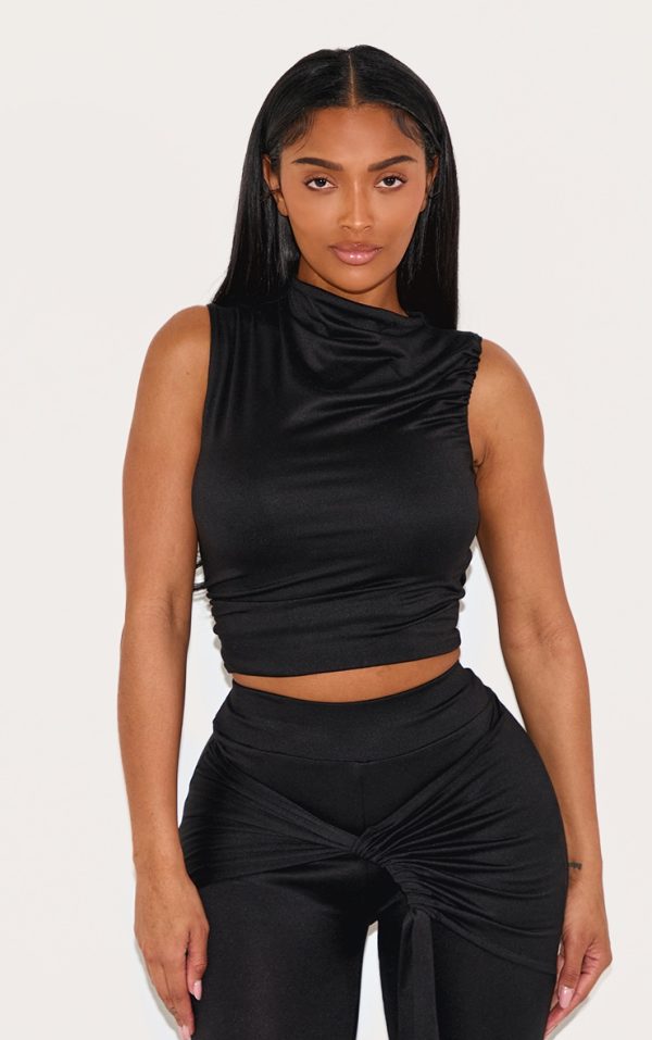 Shape Black Super Soft Ruched Off The Shoulder Top