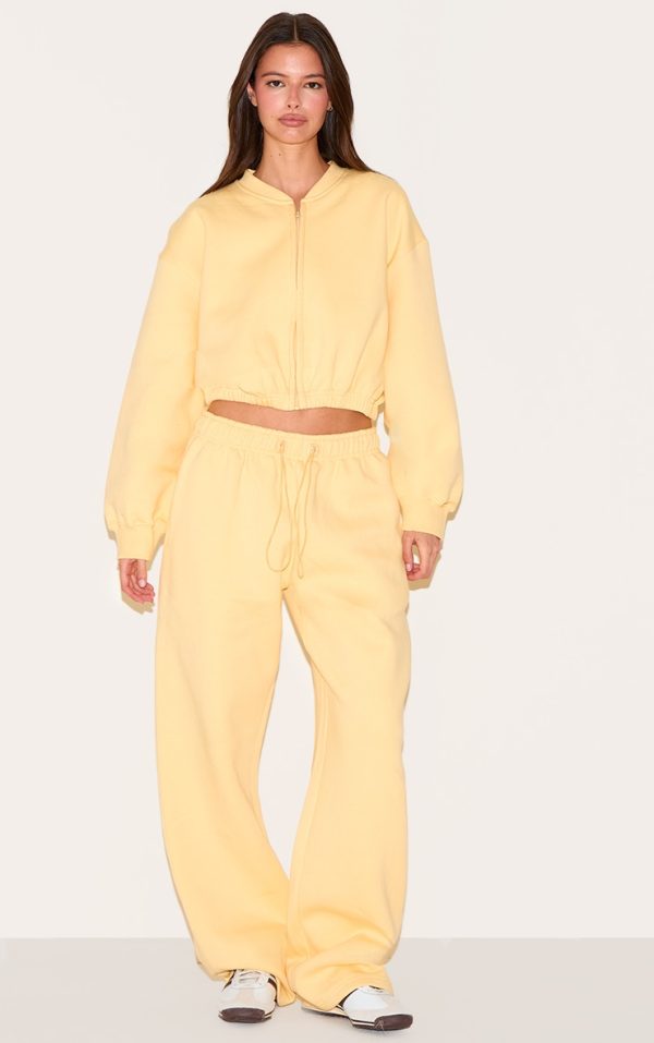 Butter Yellow Drawcord Hem Oversized Sweatpants