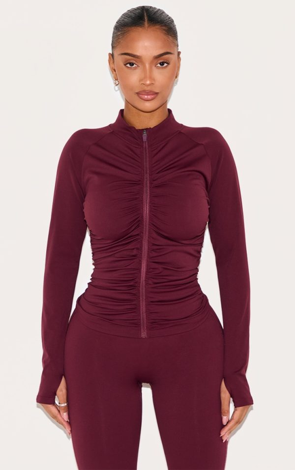 Shape Wine Active Ruched Zip Sports Jacket