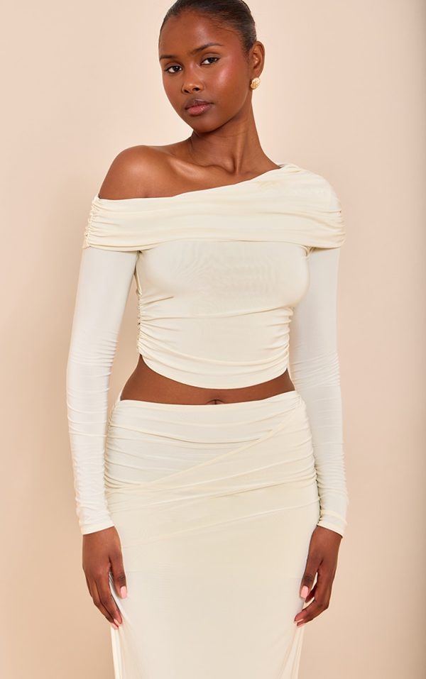 Almond Matte Sculpt Slinky Fold Over Top