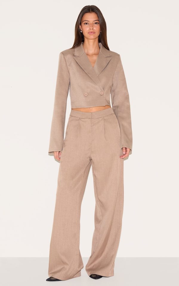 Mushroom Tailored Woven Wide Leg Pants