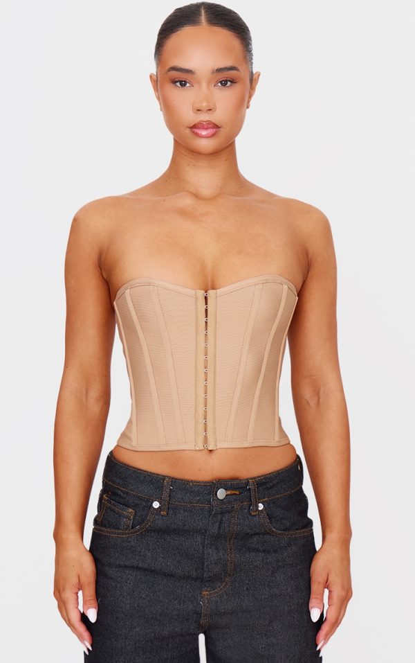 Stone Bandage Hook And Eye Structured Corset
