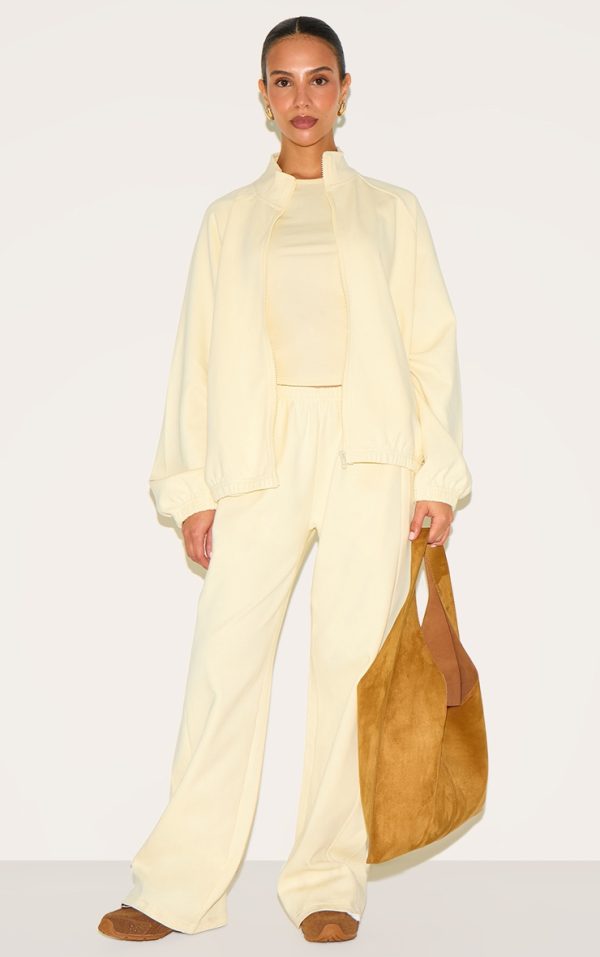 Petite Butter Cream Interlock Wide Leg Sweatpants