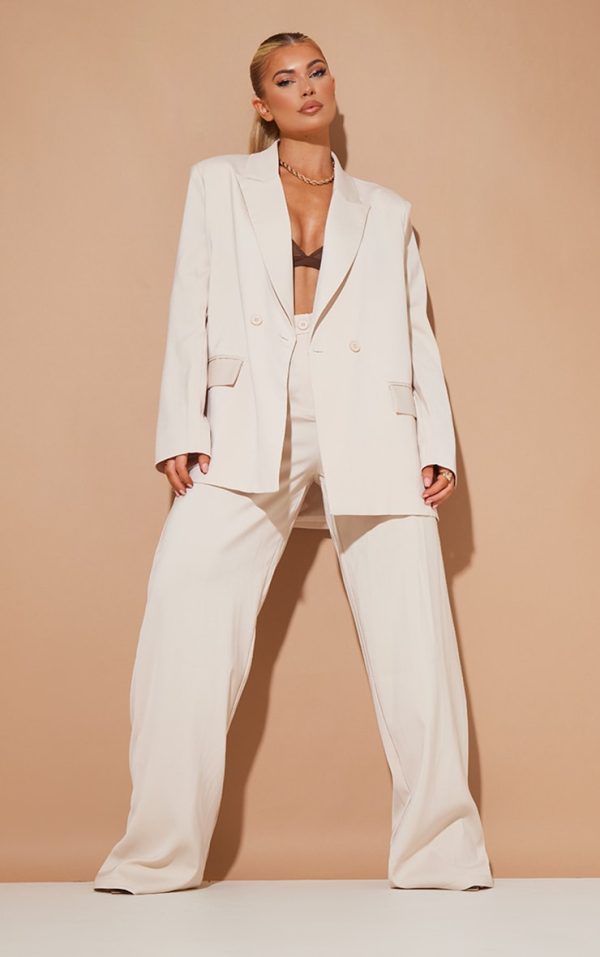 Stone High Waist Woven Straight Leg Pants