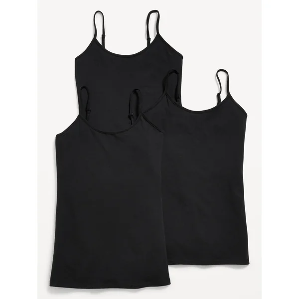 First-Layer Cami Tunic Tank Top 3-Pack - BLACK