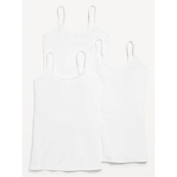 First-Layer Cami Tunic Tank Top 3-Pack - White Lilies