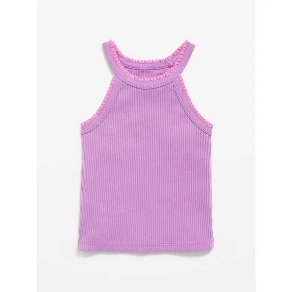 Fitted Halter Tank Top for Toddler Girls - Lilac Sunset