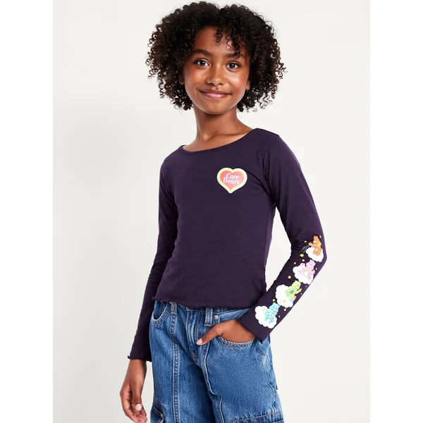 Fitted Licensed Graphic T-Shirt for Girls - Blue