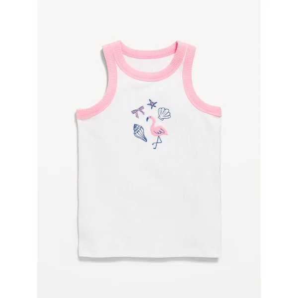 Fitted Ribbed Tank Top for Girls - Calla Lilies