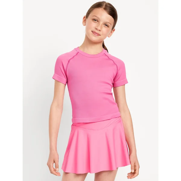 Fitted Seamless Performance Top for Girls - Pink Splendor