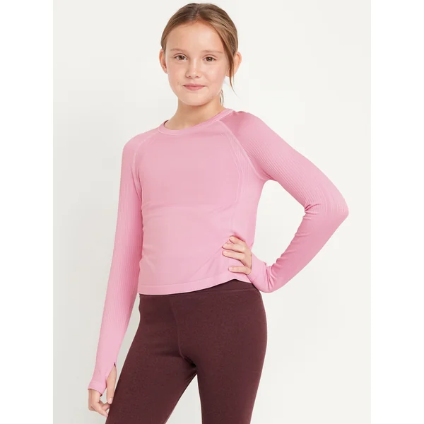 Fitted Seamless Performance Top for Girls - Rose Quartz