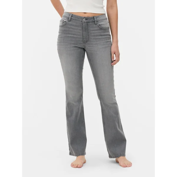 Flare Leg Denim Jeans - Gray