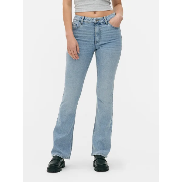 Flare Leg Denim Jeans - Light Blue