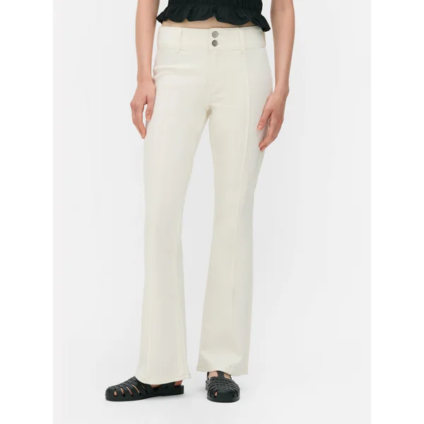 Flared Leg Jeans - Ivory