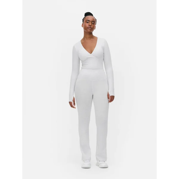 Flared Yoga Leggings - Gray Heather