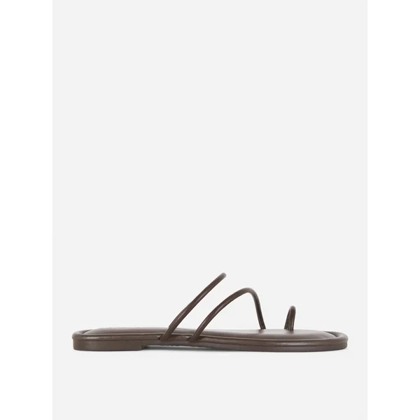 Flat Strappy Sandals - Chocolate