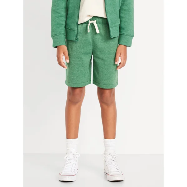 Fleece Jogger Shorts for Boys (At Knee) - Emerald Pigment