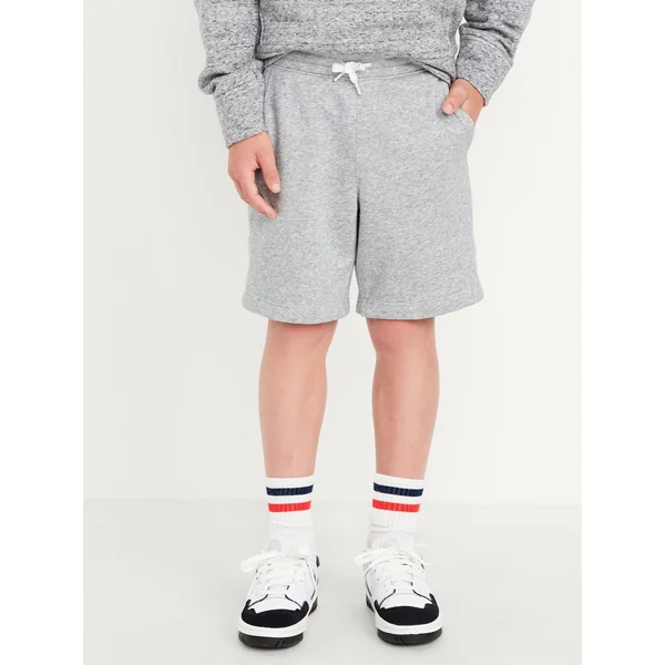 Fleece Jogger Shorts for Boys (At Knee) - Faux-Heather Gray