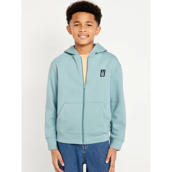 Fleece Zip-Front Hoodie for Boys - Blue