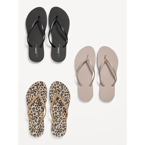 Flip-Flop Sandals 3-Pack (Partially Plant-Based) - Big Leopard